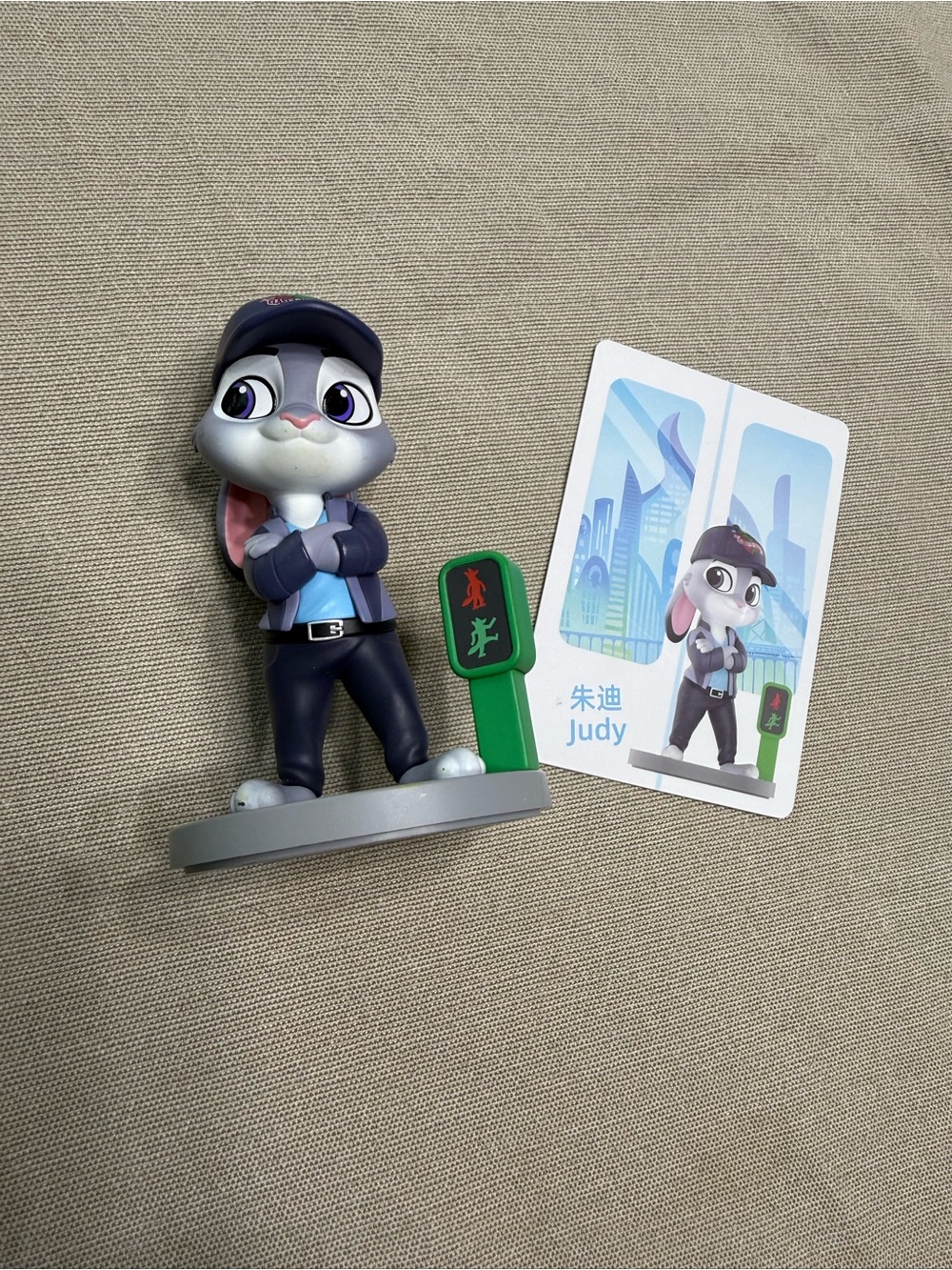 POP MART Zootopia Judy Hopps Figurine Toy - Gray & Navy